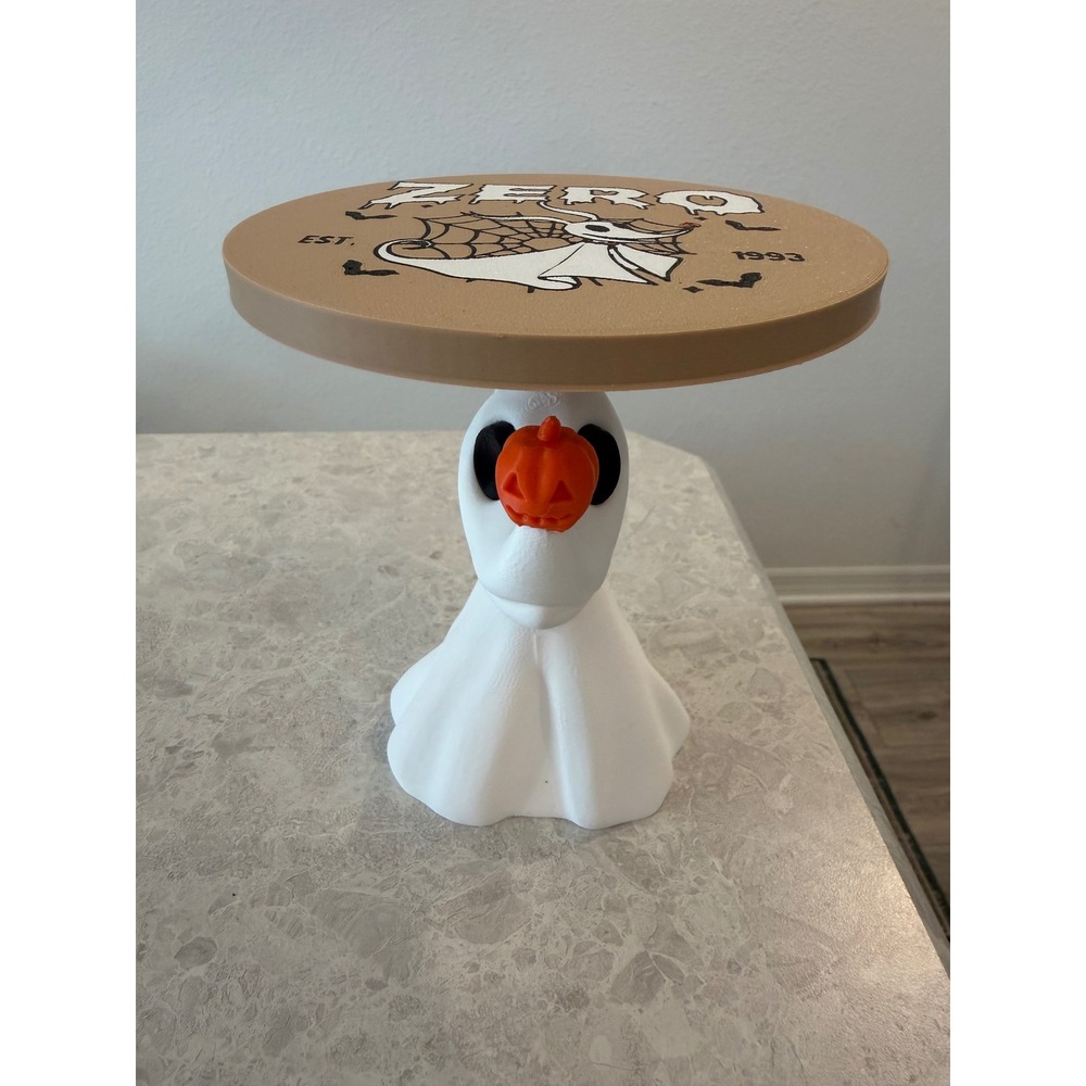 Zero Ghost Dog 3D Printed Pedestal Stand Nightmare Before Christmas Decor